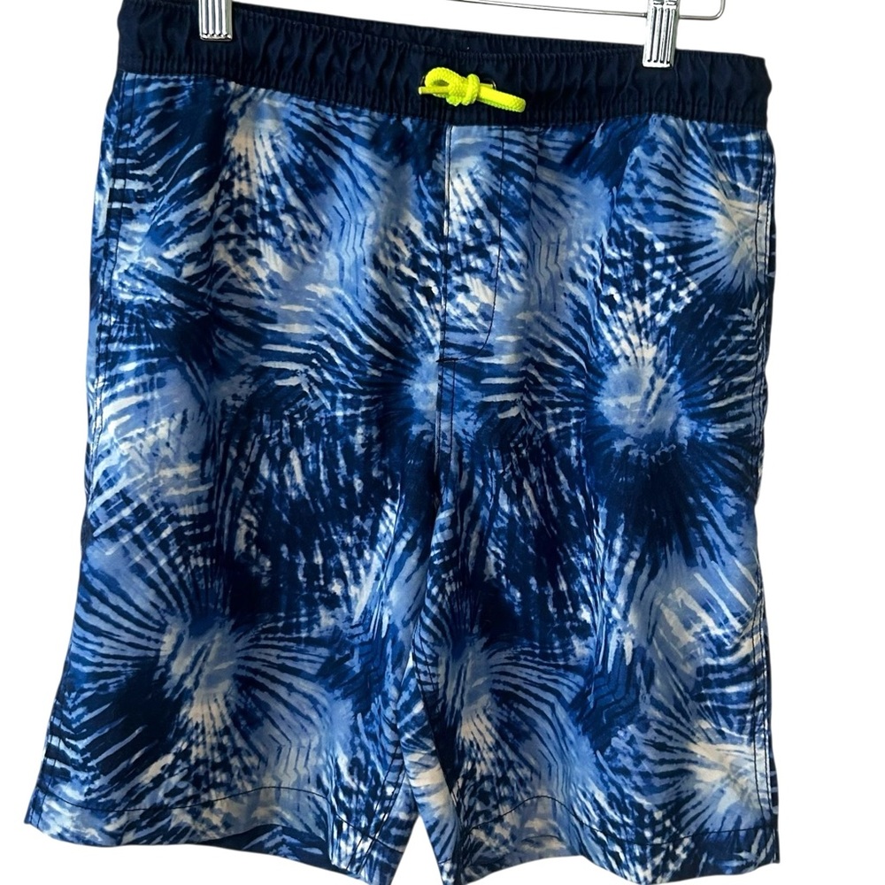 Land's End Boy's Blue Tie Dye Swim Trunks in‎ Size XL